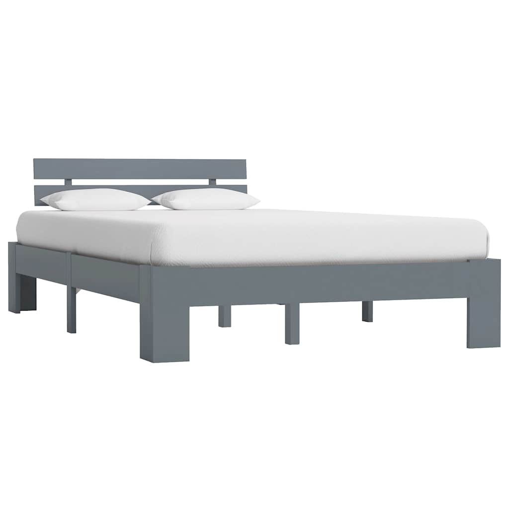 vidaXL Bed Frame without Mattress Grey Solid Pine Wood 120x200 cm 1