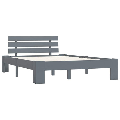 Bed Frame without Mattress Solid Pine Wood Grey 120 x 200 cm