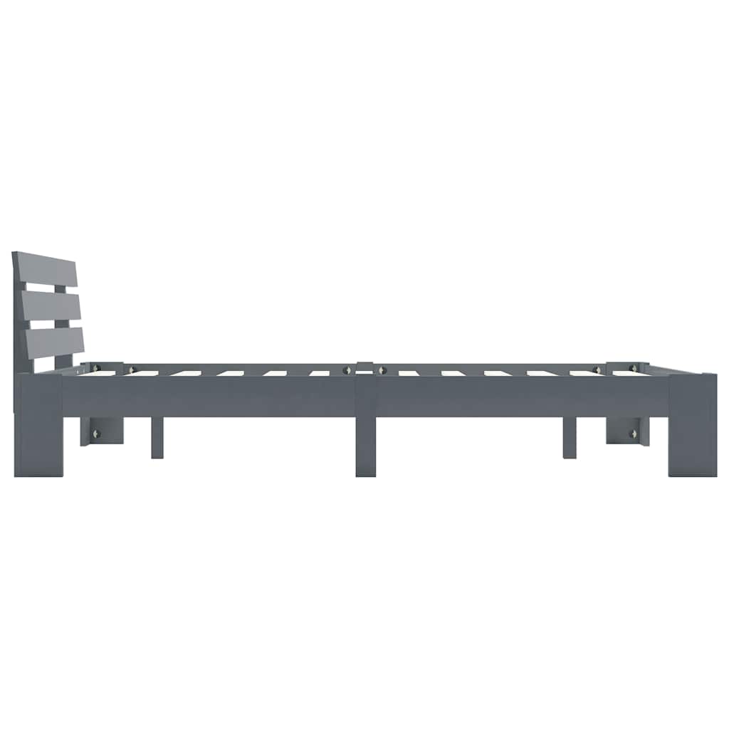 vidaXL Bed Frame without Mattress Grey Solid Pine Wood 120x200 cm 4
