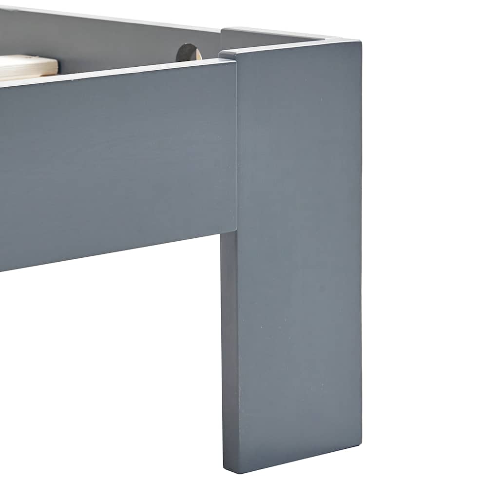 vidaXL Bed Frame without Mattress Grey Solid Pine Wood 120x200 cm 6