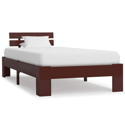 vidaXL Bed Frame without Mattress Dark Brown Solid Pine Wood 100x200 cm 1