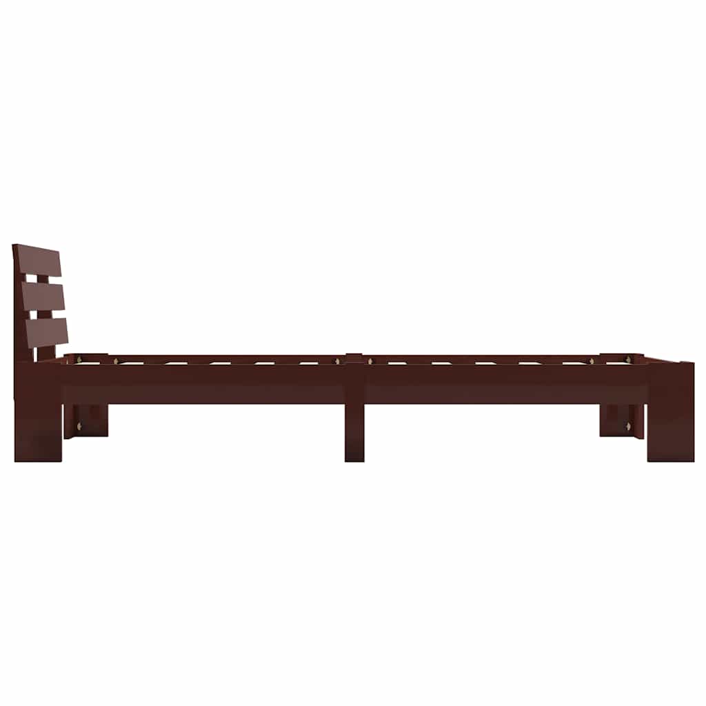 vidaXL Bed Frame without Mattress Dark Brown Solid Pine Wood 100x200 cm 4