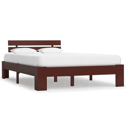vidaXL Bed Frame without Mattress Dark Brown Solid Pine Wood 120x200 cm 1