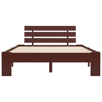 vidaXL Bed Frame without Mattress Dark Brown Solid Pine Wood 120x200 cm 3