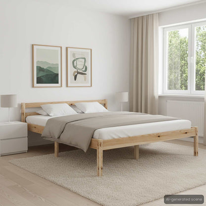 vidaXL Bed Frame without Mattress Solid Pine Wood