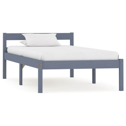 vidaXL Bed Frame | Grey | Solid pine wood, Plywood | Single | Durable 1