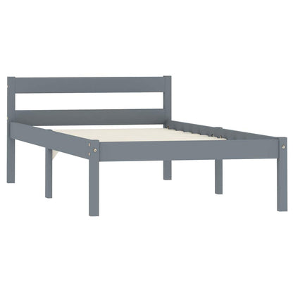 vidaXL Bed Frame | Grey | Solid pine wood, Plywood | Single | Durable 2