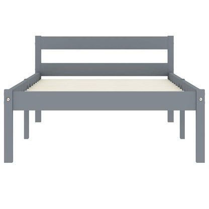 vidaXL Bed Frame | Grey | Solid pine wood, Plywood | Single | Durable 3