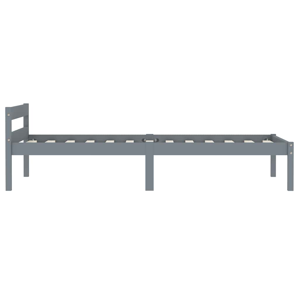 vidaXL Bed Frame | Grey | Solid pine wood, Plywood | Single | Durable 4