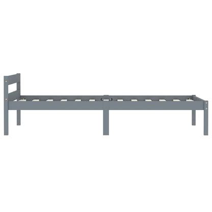 vidaXL Bed Frame | Grey | Solid pine wood, Plywood | Single | Durable 4
