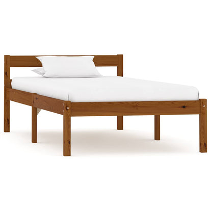 vidaXL Bed Frame without Mattress Honey Brown Solid Pine Wood 100x200cm 1