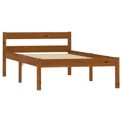 vidaXL Bed Frame without Mattress Honey Brown Solid Pine Wood 100x200cm 2