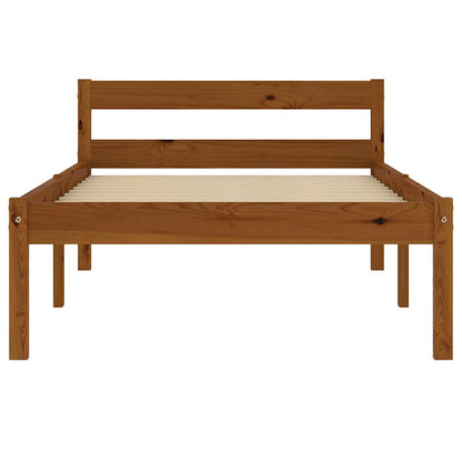 vidaXL Bed Frame without Mattress Honey Brown Solid Pine Wood 100x200cm 3