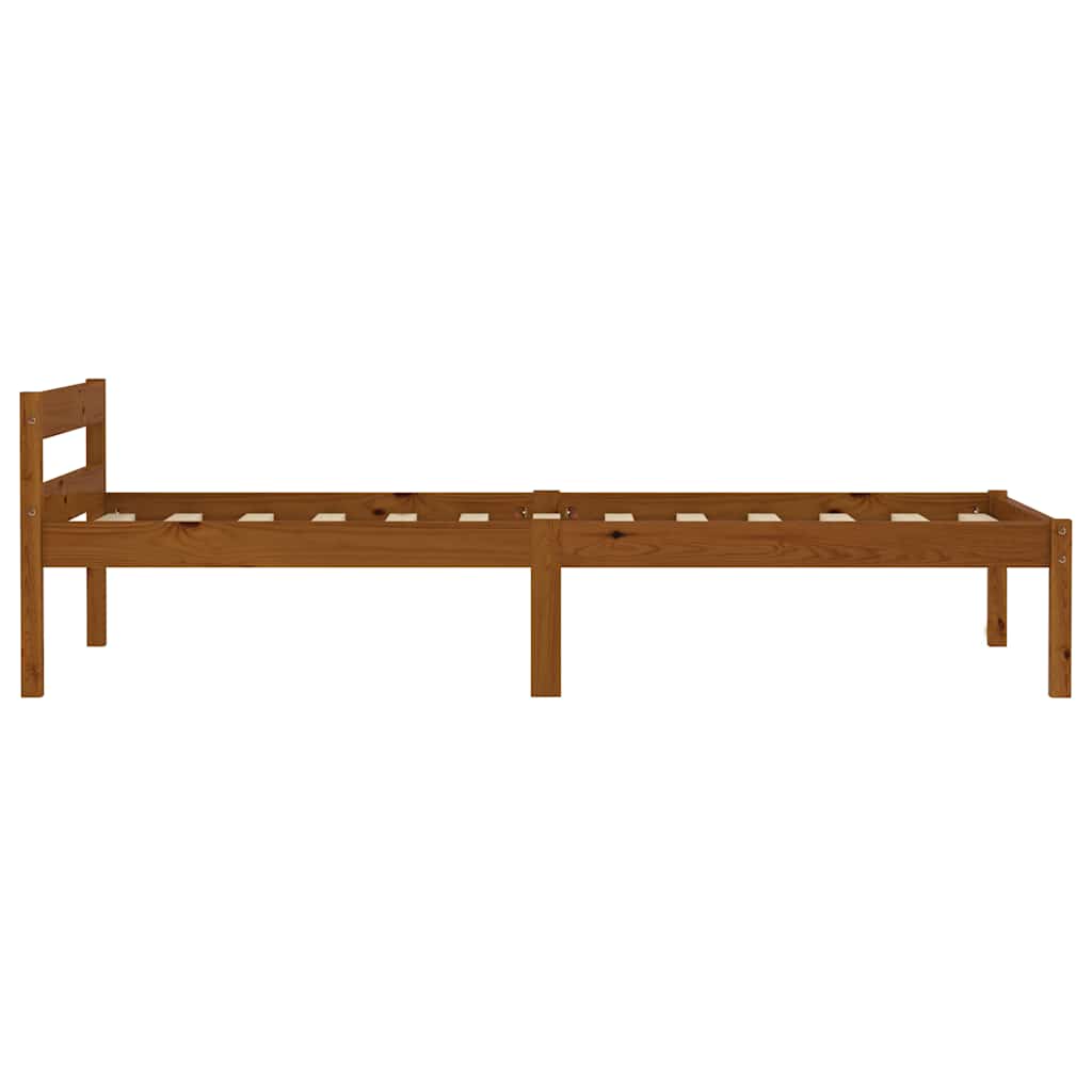 vidaXL Bed Frame without Mattress Honey Brown Solid Pine Wood 100x200cm 4