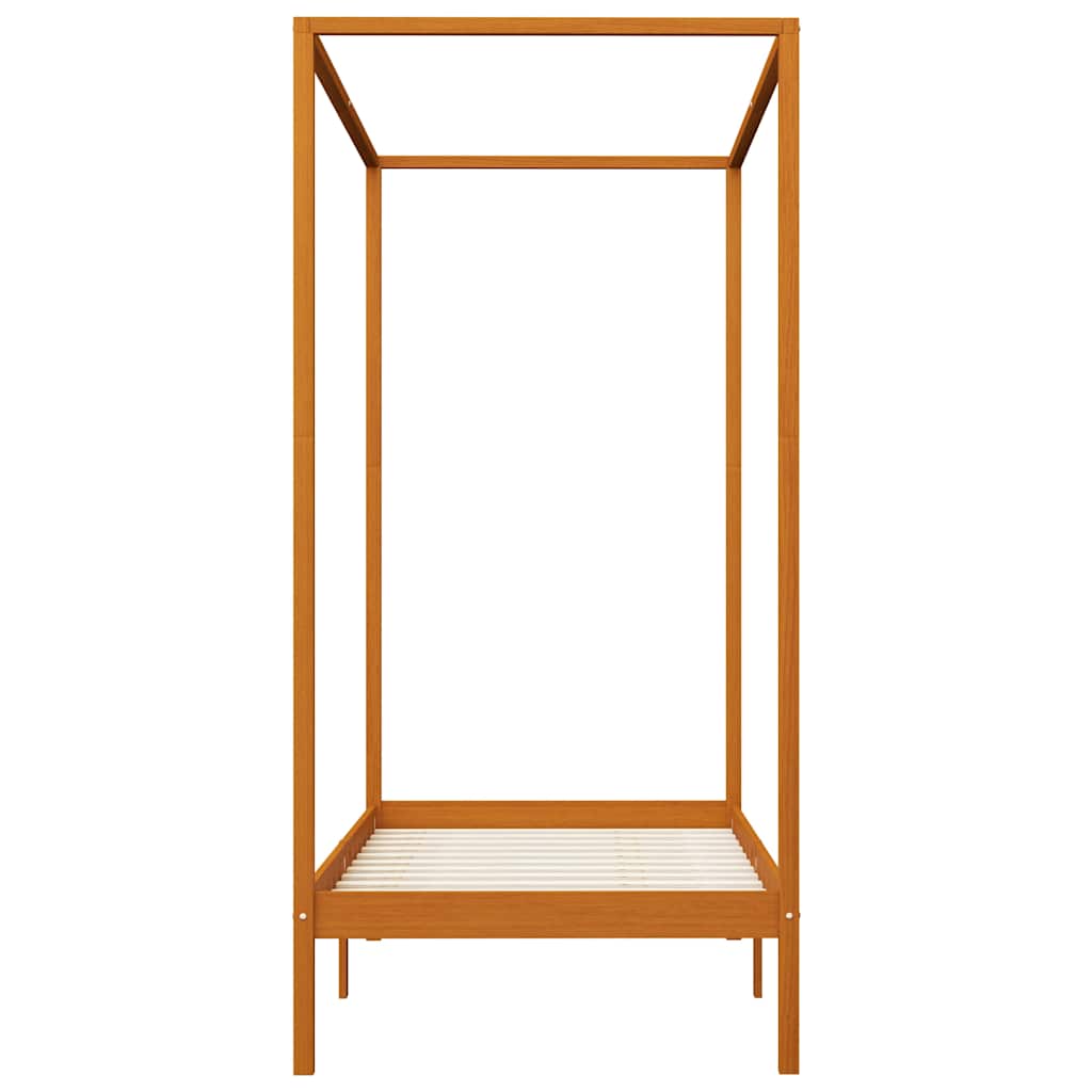 vidaXL Bed Frame | Honey brown | Solid pine wood, plywood slats | Single 3