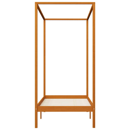 vidaXL Bed Frame | Honey brown | Solid pine wood, plywood slats | Single 3