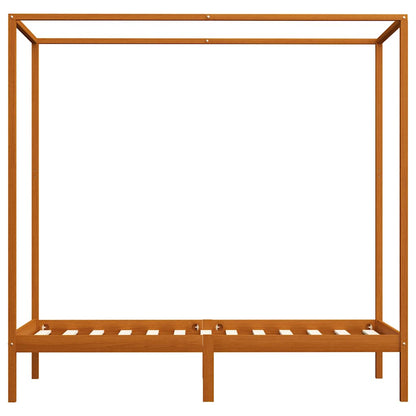 vidaXL Bed Frame | Honey brown | Solid pine wood, plywood slats | Single 4