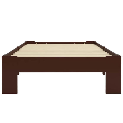 vidaXL Bed Frame without Mattress Dark Brown Solid Pine Wood 90x200 cm 3