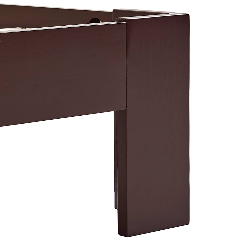 vidaXL Bed Frame without Mattress Dark Brown Solid Pine Wood 90x200 cm 5
