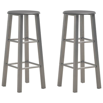 vidaXL Bar Stool | Set of 2 | Anthracite | MDF and Steel | Standard | Footrest 1