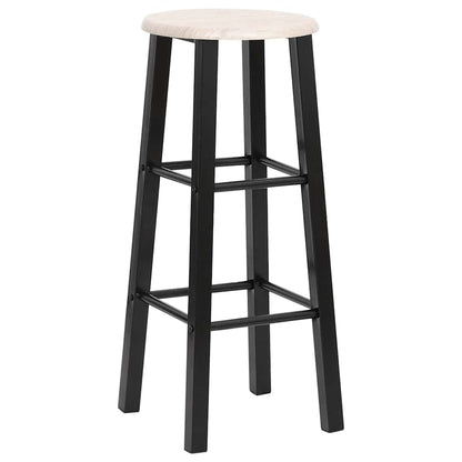vidaXL Bar Stool | Set of 2 | Black and wood | Steel frame, MDF seat | Standard 2