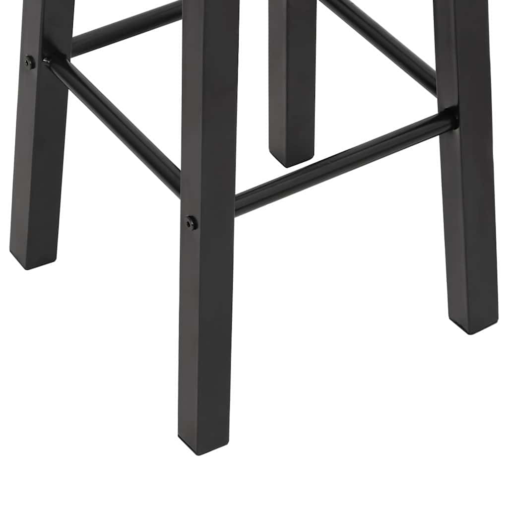 vidaXL Bar Stool | Set of 2 | Black and wood | Steel frame, MDF seat | Standard 6