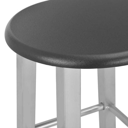 vidaXL Bar Stool | Set of 2 | Black and silver | Steel and MDF 4