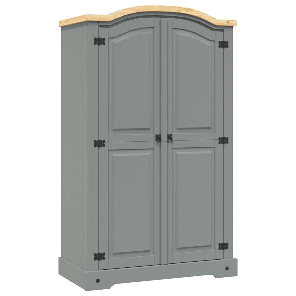 vidaXL Wardrobe | Grey body and brown top 1