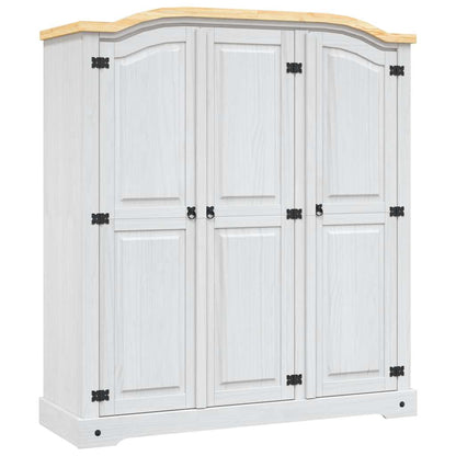 vidaXL Wardrobe | White body and brown top | Solid pinewood | Large | Wardrobe 1