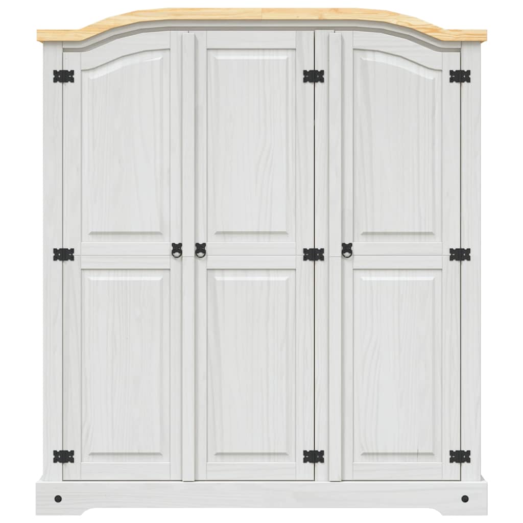 vidaXL Wardrobe | White body and brown top | Solid pinewood | Large | Wardrobe 3