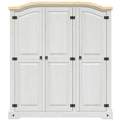 vidaXL Wardrobe | White body and brown top | Solid pinewood | Large | Wardrobe 3