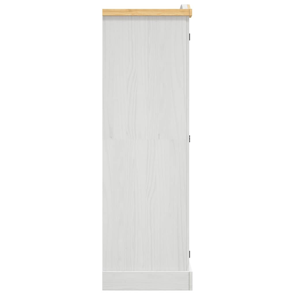 vidaXL Wardrobe | White body and brown top | Solid pinewood | Large | Wardrobe 4