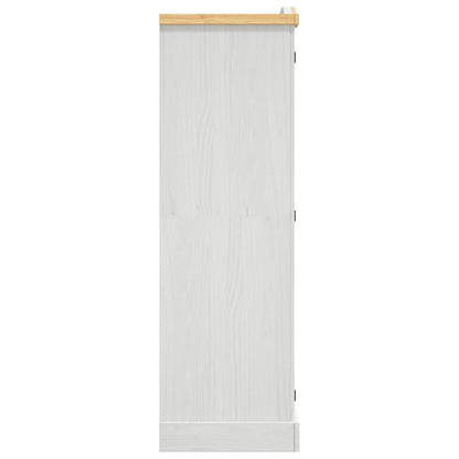 vidaXL Wardrobe | White body and brown top | Solid pinewood | Large | Wardrobe 4