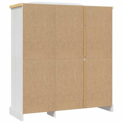vidaXL Wardrobe | White body and brown top | Solid pinewood | Large | Wardrobe 5