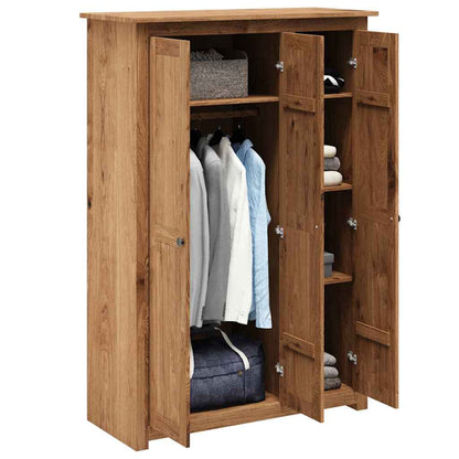 vidaXL Wardrobe | Natural wood colour | Solid pine wood | Large | Wardrobe 3
