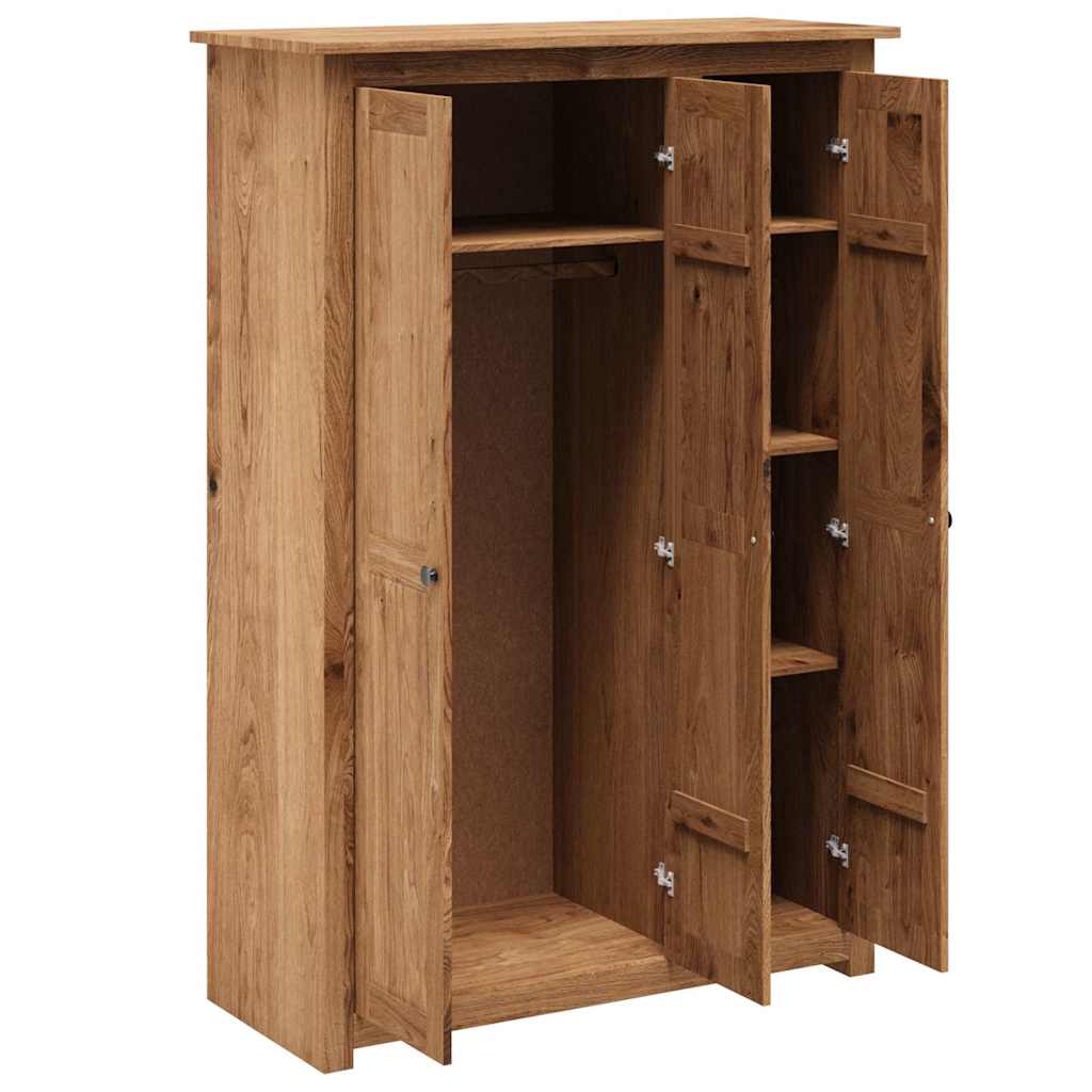 vidaXL Wardrobe | Natural wood colour | Solid pine wood | Large | Wardrobe 4