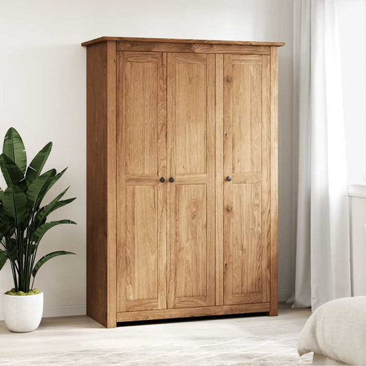 vidaXL Wardrobe | Natural wood colour | Solid pine wood | Large | Wardrobe 1