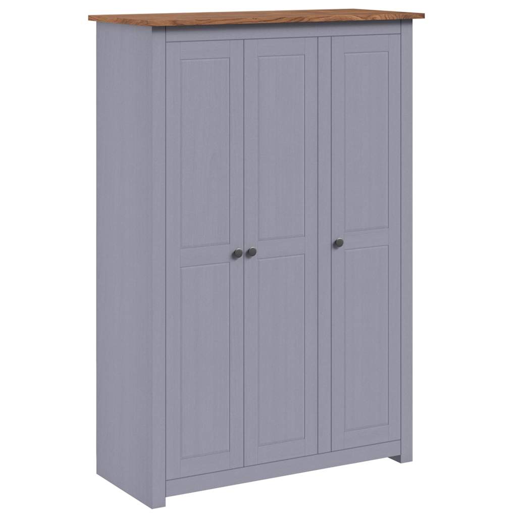vidaXL Wardrobe | Grey | Solid Pine Wood | Large | Wardrobe | Rectangular 2