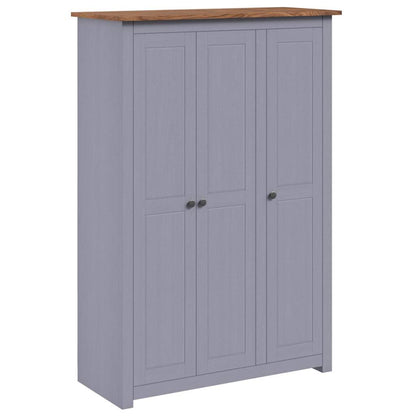 vidaXL Wardrobe | Grey | Solid Pine Wood | Large | Wardrobe | Rectangular 2