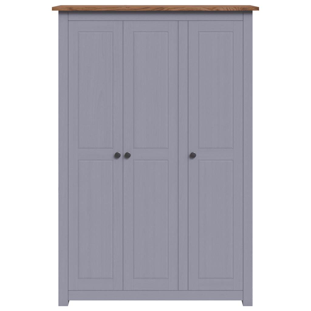 vidaXL Wardrobe | Grey | Solid Pine Wood | Large | Wardrobe | Rectangular 5