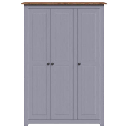 vidaXL Wardrobe | Grey | Solid Pine Wood | Large | Wardrobe | Rectangular 5