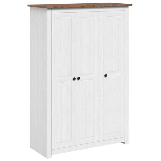 vidaXL Wardrobe | White | Solid Pine Wood | Large | Wardrobe | Rectangular 2
