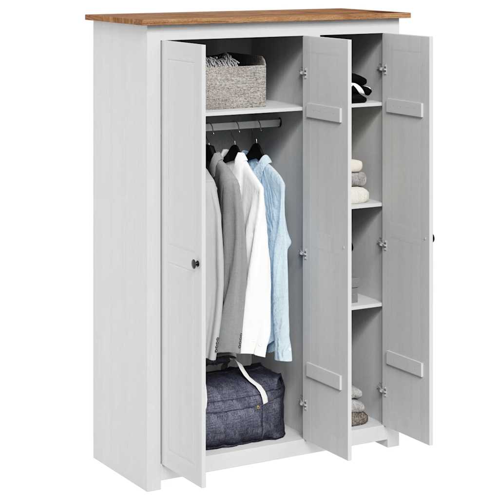 vidaXL Wardrobe | White | Solid Pine Wood | Large | Wardrobe | Rectangular 3