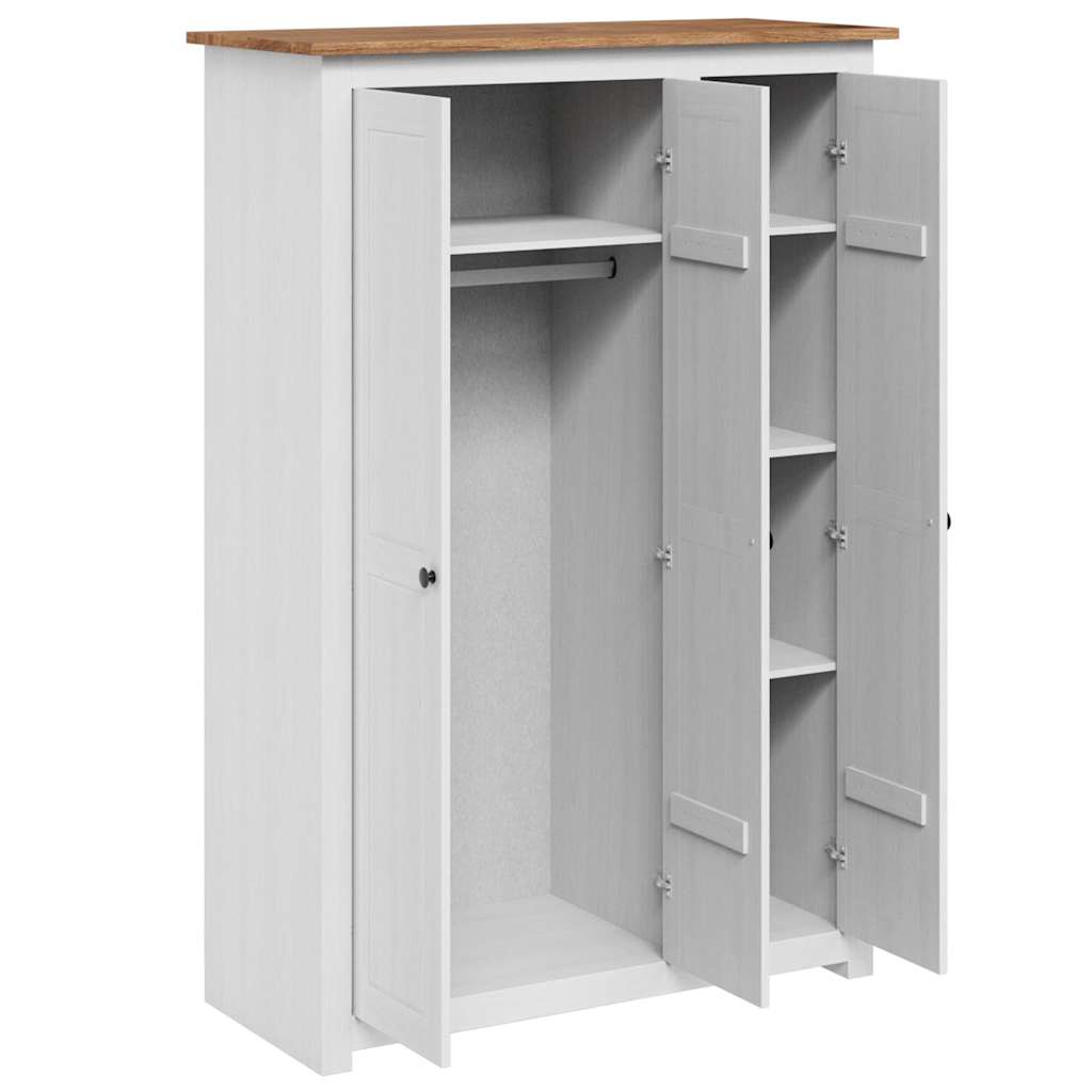 vidaXL Wardrobe | White | Solid Pine Wood | Large | Wardrobe | Rectangular 4