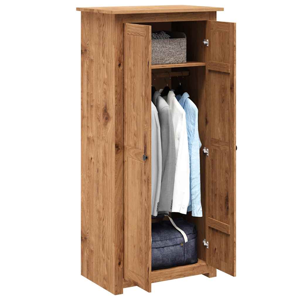 vidaXL Wardrobe | Natural wood | Solid pine wood | 80 x 50 x 171.5 cm | Wardrobe 3