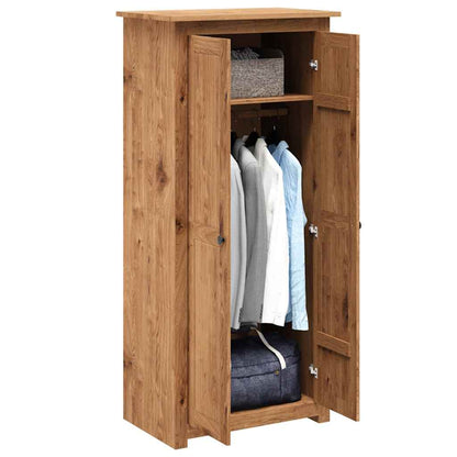 vidaXL Wardrobe | Natural wood | Solid pine wood | 80 x 50 x 171.5 cm | Wardrobe 3