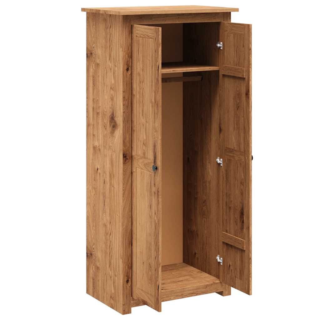 vidaXL Wardrobe | Natural wood | Solid pine wood | 80 x 50 x 171.5 cm | Wardrobe 4