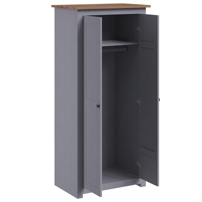 vidaXL Wardrobe | Grey | Solid pine wood | Compact | Wardrobe | Rectangular 4