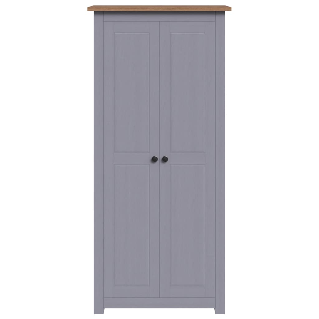 vidaXL Wardrobe | Grey | Solid pine wood | Compact | Wardrobe | Rectangular 5