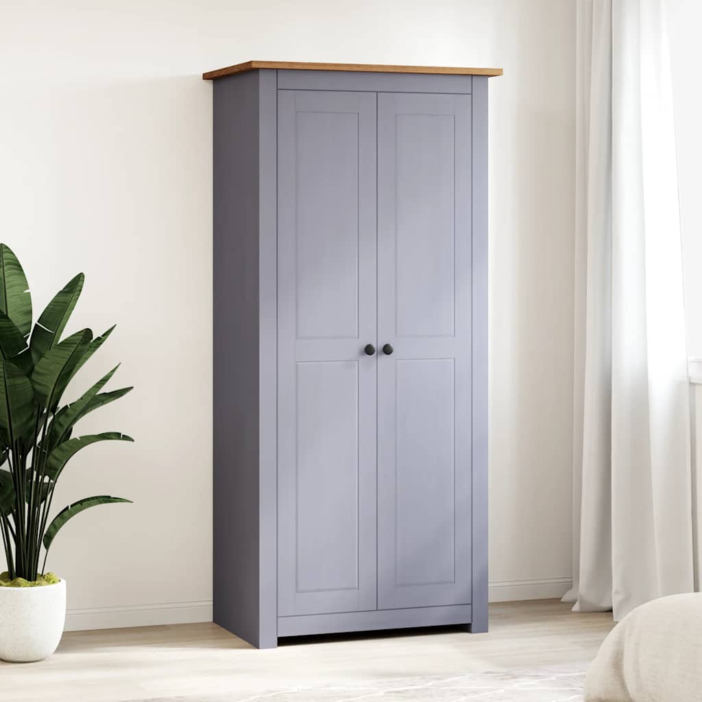 vidaXL Wardrobe | Grey | Solid pine wood | Compact | Wardrobe | Rectangular 1